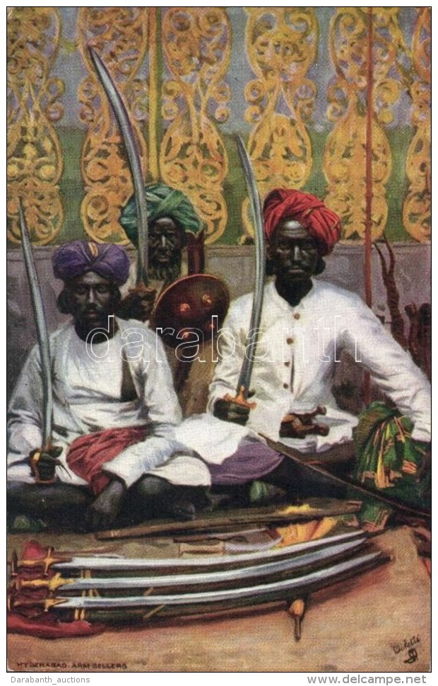 ** T2 Hyderabad, Arms Sellers; Raphael Tuck &amp; Sons Oilette 'Native Life India' Serie II 9091. - Non Classés