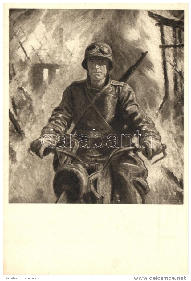** T1/T2 Motorkerékpáros Keleten; Kradmeldefahrer Im Osten / WWII Military Propaganda S: Otto... - Non Classés