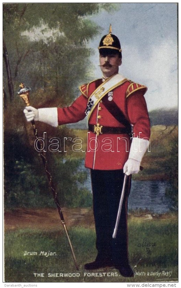 ** T3 The Sherwood Foresters, Drum Major, Raphael Tuck &amp; Sons, Oilette Postcard 9430. (EB) - Non Classés