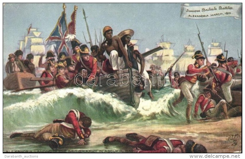 ** T2 Alexandria, Landing Of The British Army In Aboukir Bay; Raphael Tuck &amp; Sons Oilette 'British Battles'... - Non Classés