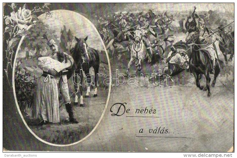 T2/T3 'De Nehéz A Válás...' / WWI Military Postcard With Parting Couple, Farewell, Romantic... - Non Classés