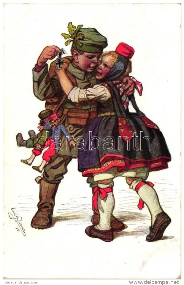 T2 Künstler-Hessenkarte Nr. 8. Verlagsanstalt Siegfried Bächer / German Soldier, Folklore S: Ernst Gutman... - Non Classés