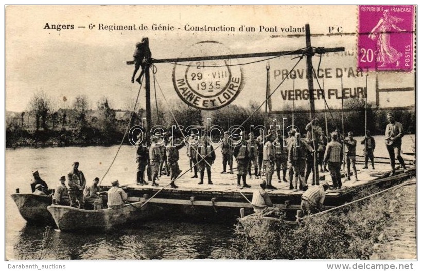 T1/T2 Angers - 6. Regiment De Génie. Construction D'un Pont Volant / French Pioneers, Bridge Construction - Non Classés