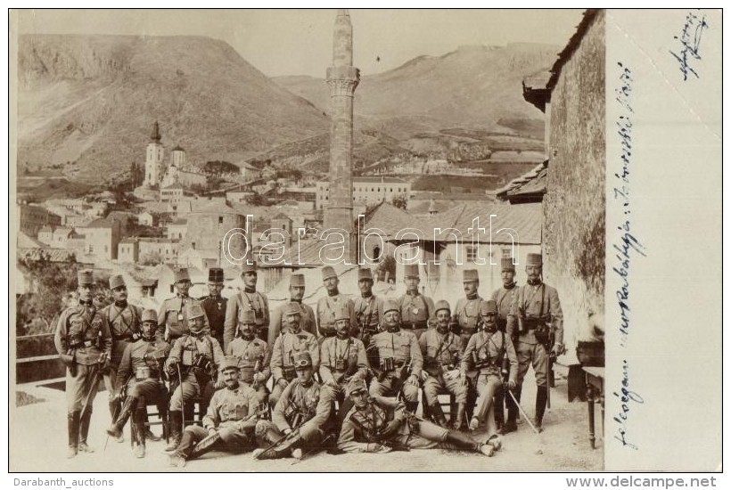 T3 1909 Mostar, K.u.K. Soldiers Group Photo (EB) - Non Classés