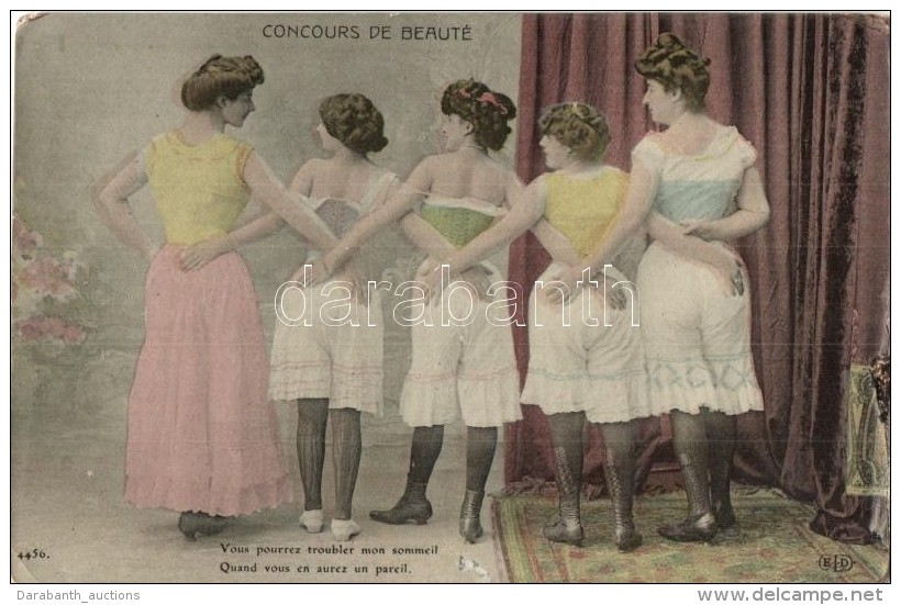* T3 'Concours De Beauté' / Beauty Pageant, Erotic, Ladies, E. L. D. 4456. (kis Szakadás / Small... - Ohne Zuordnung