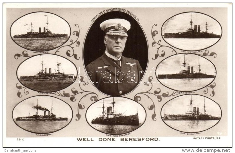 ** T1/T2 Well Done Beresford; British Navy; HMS Bulwark, HMS Venerable, HMS London, HMS New Zealand, HMS Hindustan,... - Non Classés