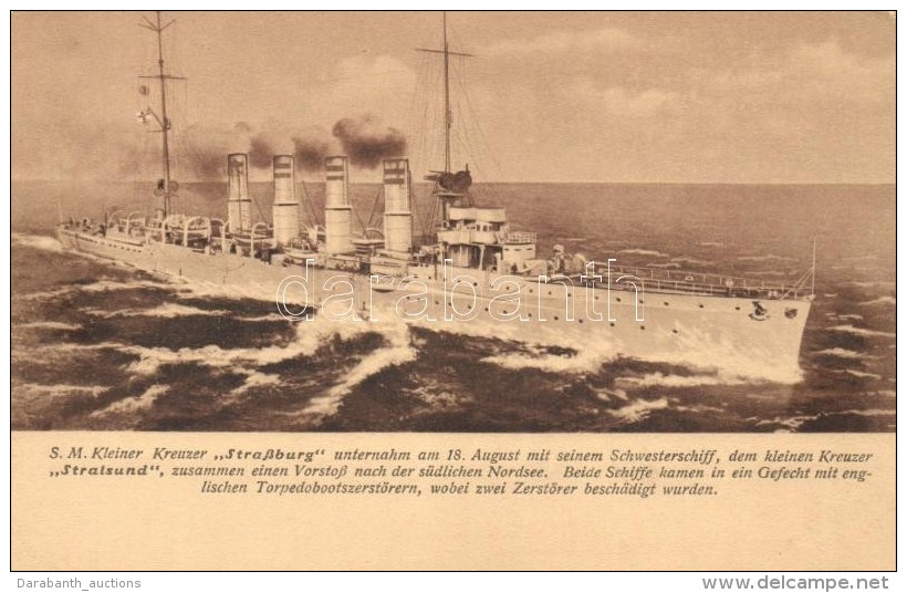 ** T1/T2 SM Kleiner Kreuzer Strassburg SM Kleiner Kreuzer Stralsund, Kriegs-Erinnerungskarte / German Navy - Non Classés