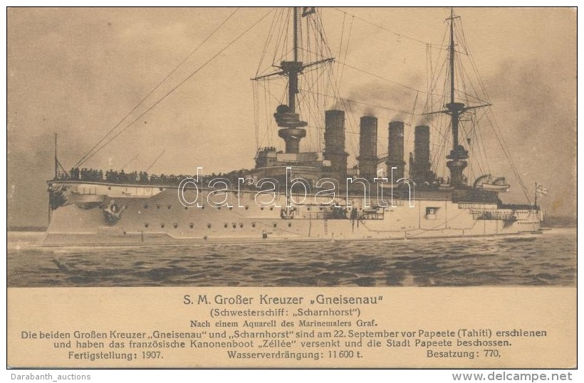 ** T1/T2 SM Grosser Kreuzer Gneisenau, Marine-Erinnerungs-Karte Nr. 27. - Non Classés