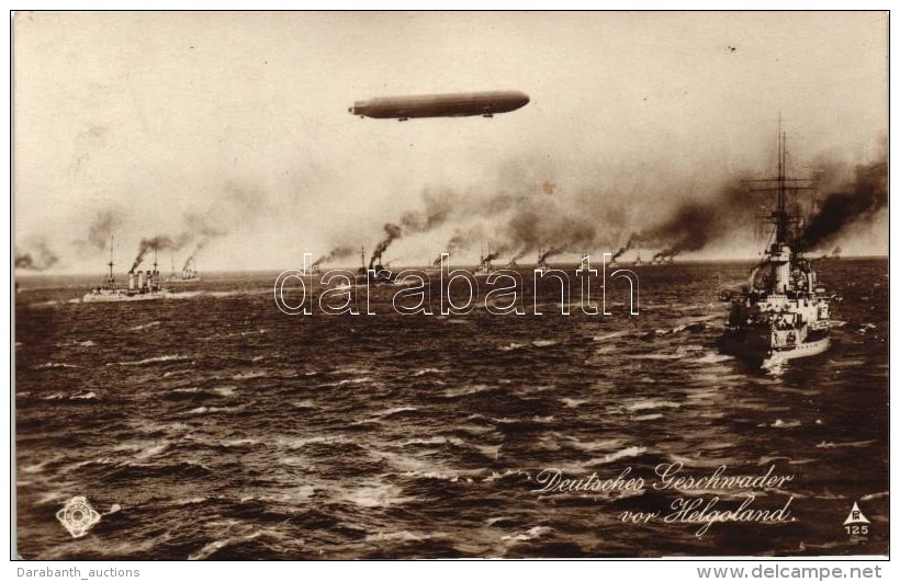 ** T1/T2 Deutsches Geschwader Vor Helgoland / German Navy, Squadron By Helgoland - Non Classés