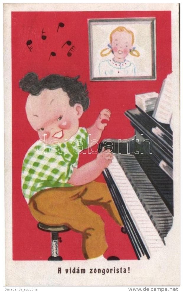 ** T2/T3 A Vidám Zongorista! / The Cheerful Pianist, Boy, Humour, Amag 0521 (EK) - Non Classés