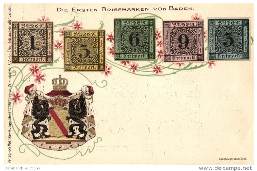** T2/T3 Die Ersten Briefmarken Von Baden. Verlag Von Menke-Huber Briefmarkenbörse  / German Stamps, Coat Of... - Non Classés