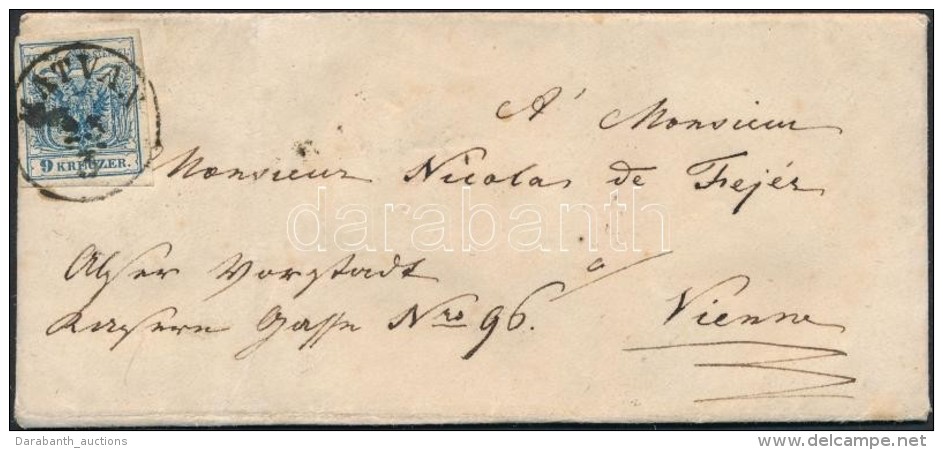 1854 9kr Levélen 'HATVAN' - 'PESTH' - 'WIEN' - Autres & Non Classés