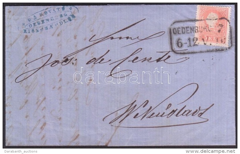 1860 5kr II Levélen / On Cover 'OEDENBURG 6-12 V.' - W. Neustadt - Autres & Non Classés