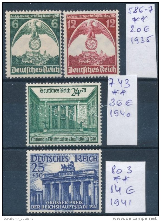 ** Deutsches Reich 1935-1941 4 Klf Bélyeg (Mi EUR 70,-) - Autres & Non Classés