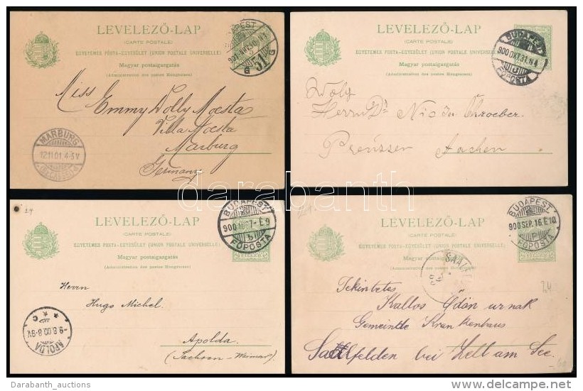 1900-1991 4 Db 5f Díjjegyes Nemzetközi LevelezÅ‘lap Külföldre Küldve - Autres & Non Classés