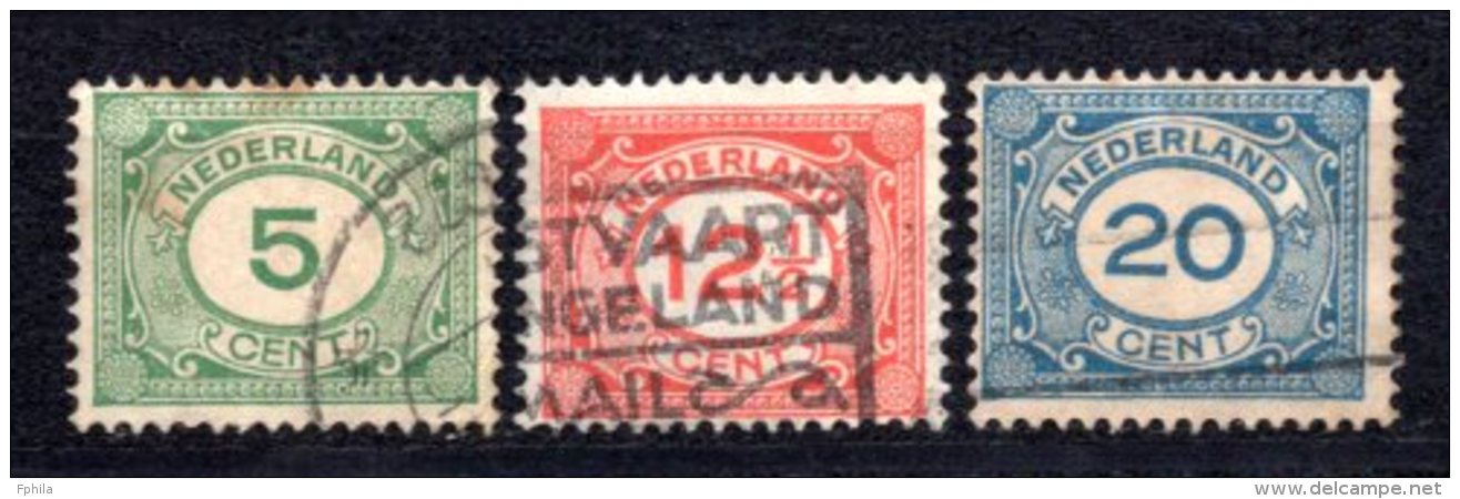 1921 NETHERLANDS DEFINITIVES MICHEL: 107-109 USED - Oblitérés