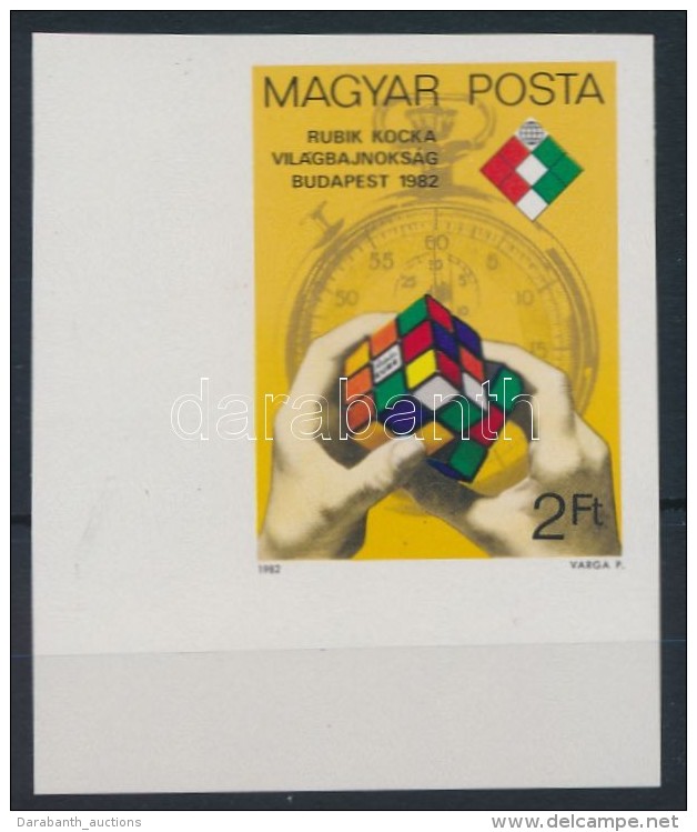 ** 1982 Rubik-Kocka Világbajnokság Vágott ívsarki érték - Autres & Non Classés