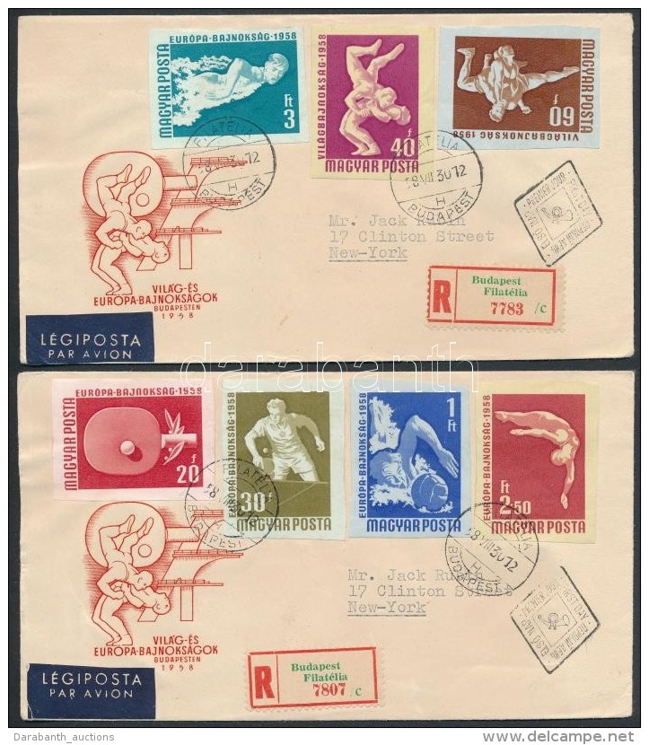 1958 Sport (III.) Vágott Sor 2 FDC-n (6.000) - Sonstige & Ohne Zuordnung