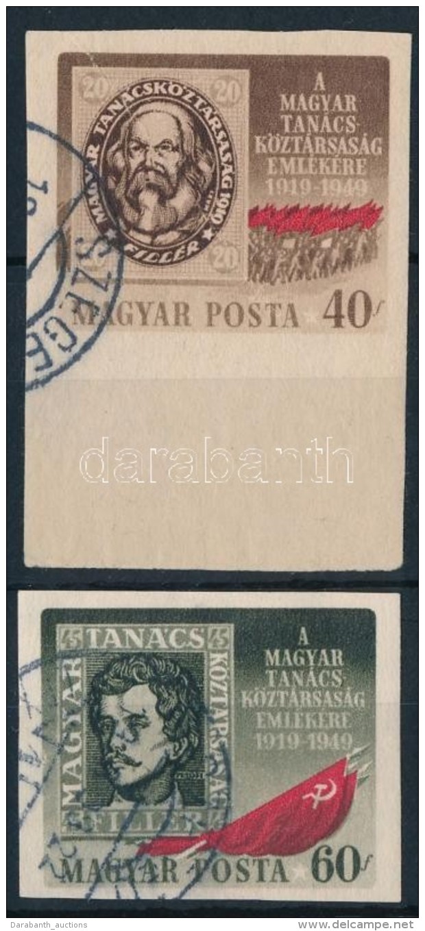 O 1949 Magyar Tanácsköztársaság (II.) Vágott Sor (10.000) - Other & Unclassified