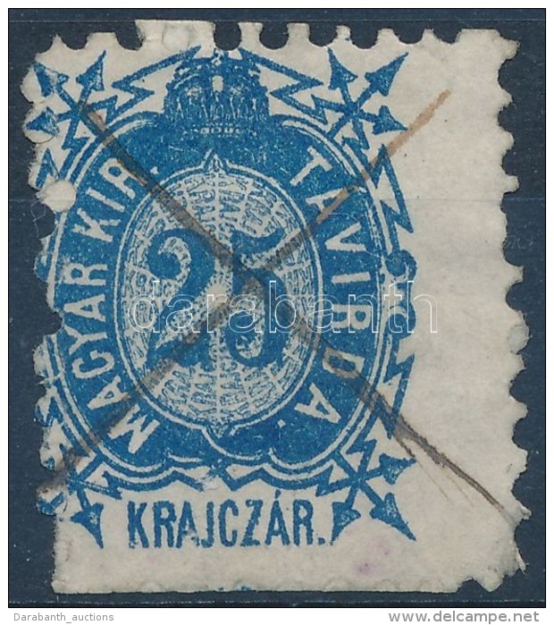 O 1873 Távírda 25kr Látványos Elfogazással (12.000) - Other & Unclassified