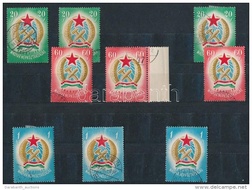 O 1949 Alkotmány (I) 1 Sor XI. Vízjellel, 1 Sor Vízjel Nélkül, 1 Sor Makkos... - Otros & Sin Clasificación