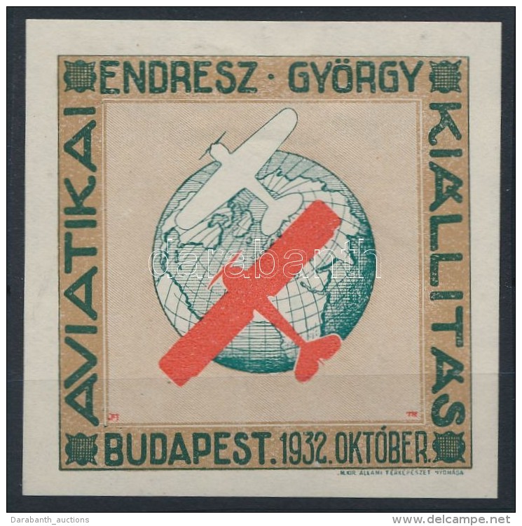 1932 Aviatikai Kiállítás Endresz György Levélzáró - Non Classés
