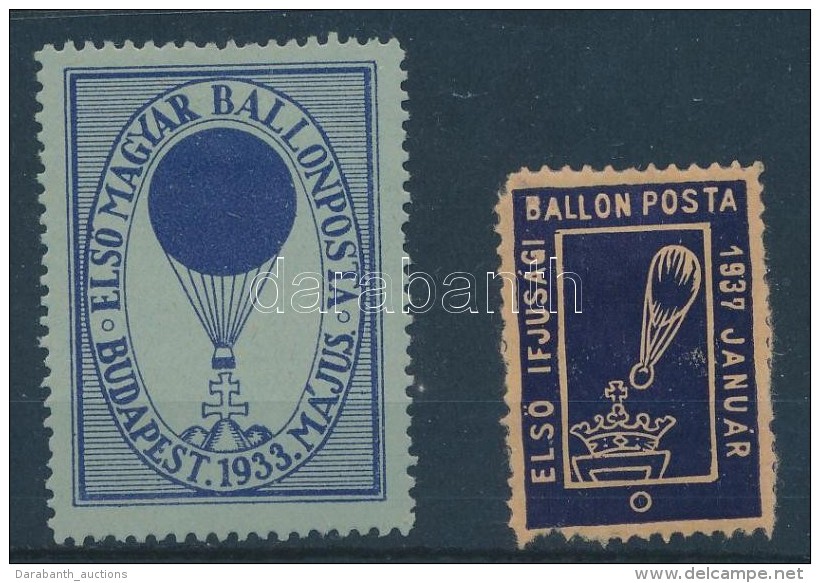 1933-1937 ElsÅ‘ Magyar Ballonposta és ElsÅ‘ Ifjúsági Ballonposta 1-1 Db... - Non Classés