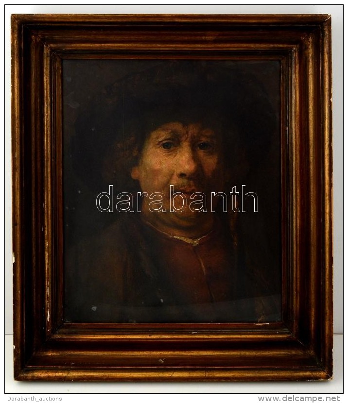 Rembrandt önarckép, Nyomat, üvegezett Keretben, 50&times;40 Cm - Autres & Non Classés