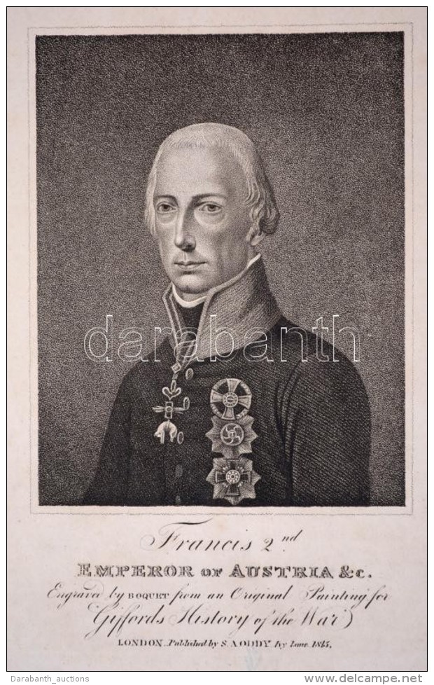 1815 Ferenc Császár Litografált Portréja. / 1815 Lithographic Portrait Of Francis II.... - Estampes & Gravures