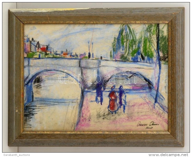 Diener Jelzéssel: Paris. Pasztell, Papír, üvegezett Keretben, 30&times;40 Cm - Autres & Non Classés