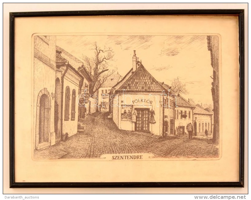 Bukta Imre (1952): Szentendre, Rézkarc, Papír. Jelzett, Sorszámozott 64/100. 27x19 Cm... - Autres & Non Classés