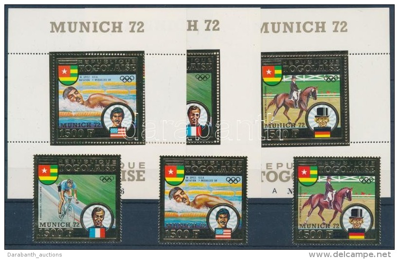 ** 1973 A Müncheni Olimpia érmesei Aranyfóliás Sor Mi 962 A - 964 A +... - Autres & Non Classés