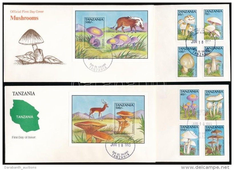 1993 Gomba Sor Mi 1493-1500 + Blokksor Mi 218-219 4 Db FDC-n - Autres & Non Classés