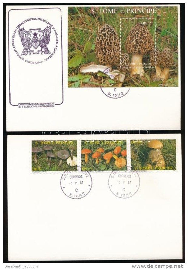 1987 Gombák Sor Mi 1013-1015 + Blokk Mi 173 2 Db FDC-n - Autres & Non Classés