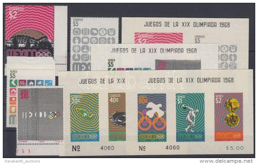 ** 1968 Olimpia Mexikóváros Mi 1286-1287 + 1290-1291 + Blokk Mi 15-18 - Autres & Non Classés