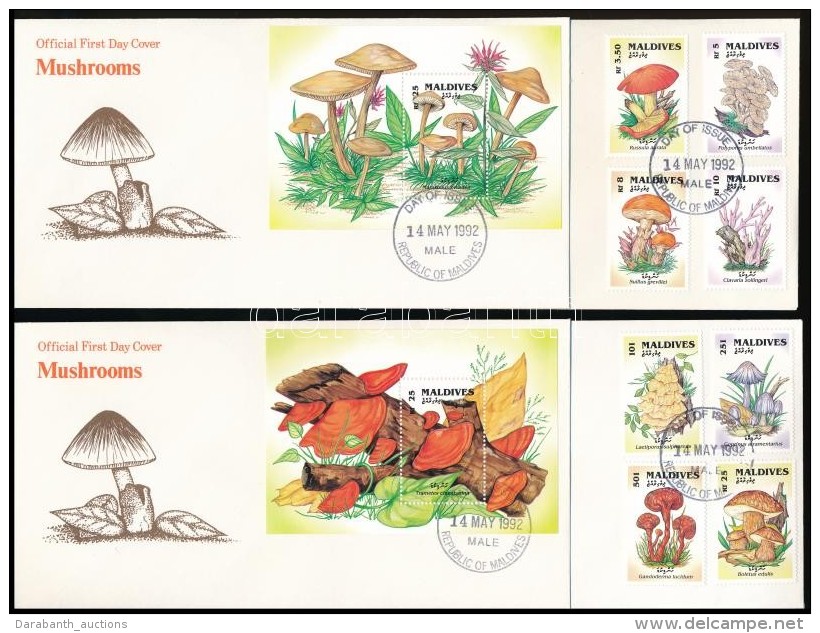 1992 Gomba Sor Mi 1728-1735 + Blokksor Mi 231-232 4 Db FDC-n - Autres & Non Classés