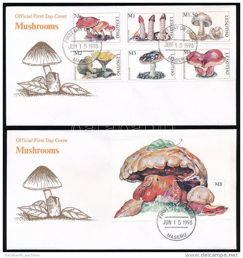 1998 Gomba Sor Mi 1300-1317 + Blokk Mi 132 2 Db FDC-n - Autres & Non Classés