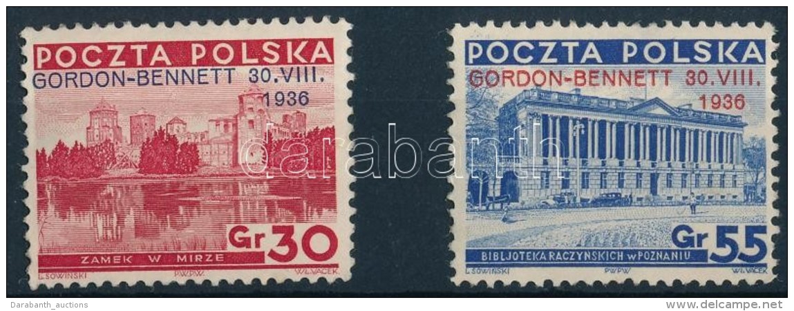 ** 1936 Nemzetközi Ballonverseny Felülnyomott Sor Mi 313-314 - Autres & Non Classés