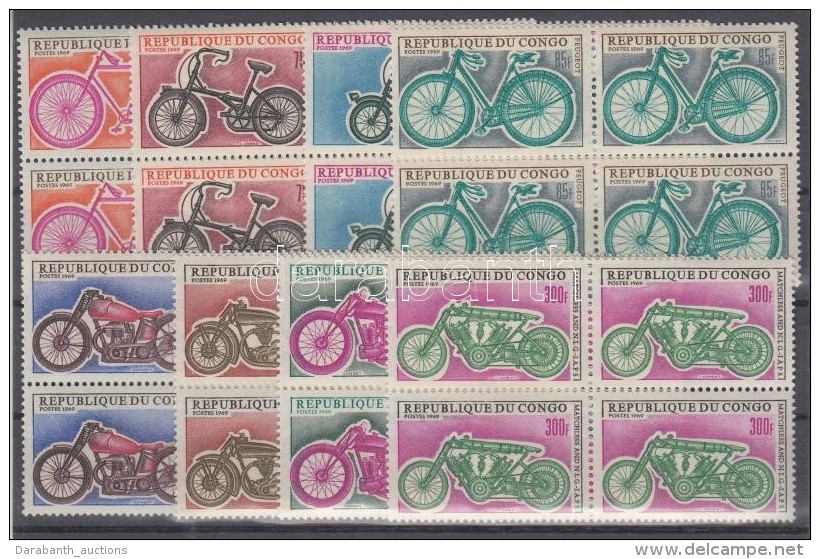 ** 1969 Motorkerékpárok Sor Négyestömbökben Mi 184-191 - Sonstige & Ohne Zuordnung