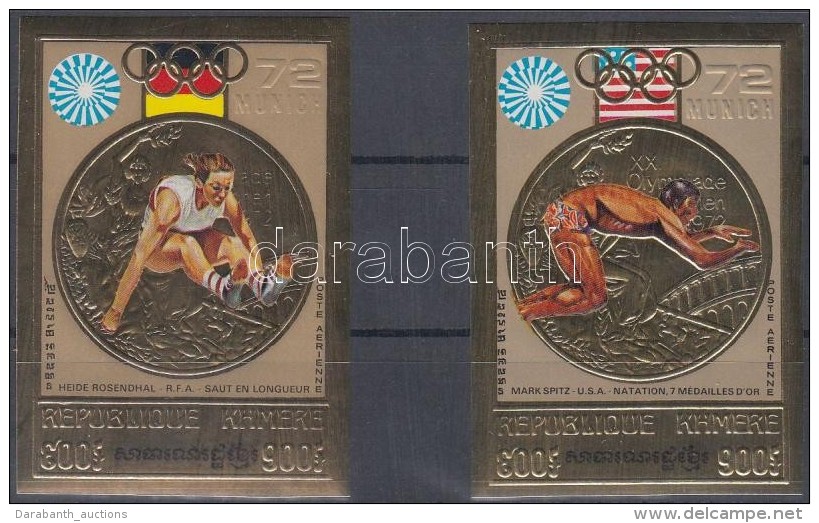 ** 1973 Olimpiai Aranyérmesek Aranyfóliás Vágott Sor Mi 368 B-369 B - Autres & Non Classés