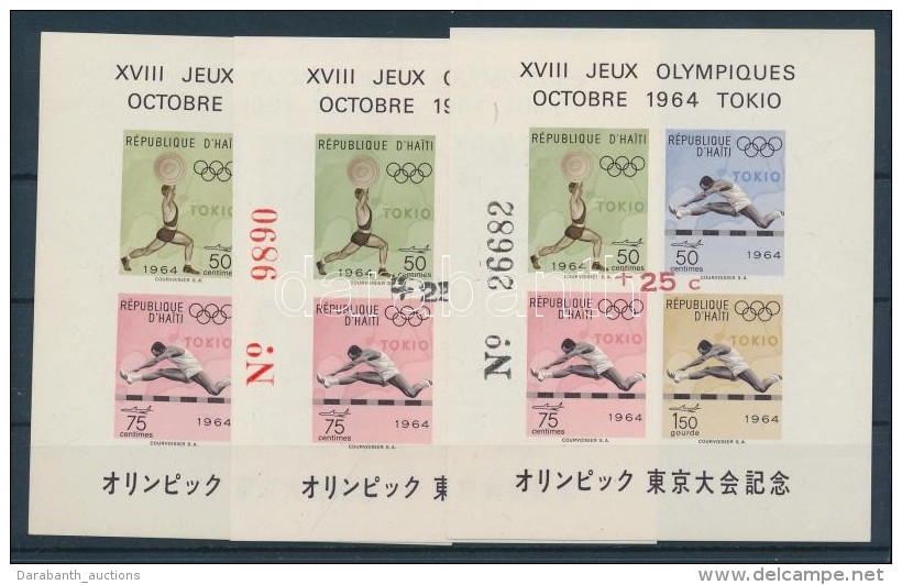 ** 1964 Nyári Olimpiai Játékok, Tokió Blokk Mi 29, 30aI, 3030b - Autres & Non Classés