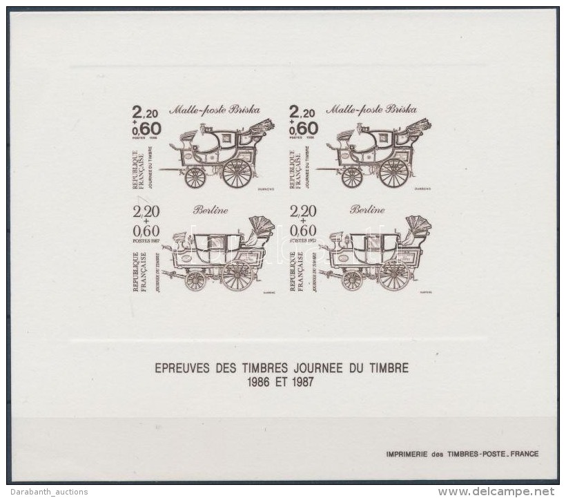 ** 1987 Bélyegnap Epreuve De Luxe Blokk Mi 2542 + 2600 - Autres & Non Classés