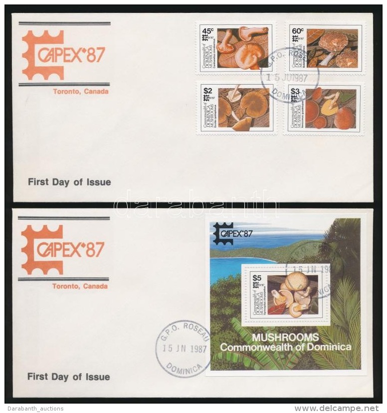 1987 Gomba Sor Mi 1036-1039 + Blokk Mi 120 2 Db FDC-n - Autres & Non Classés