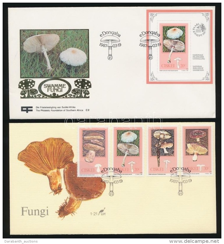 1987 Gomba Sor Mi 110-113 + Blokk Mi 2 FDC-n - Autres & Non Classés