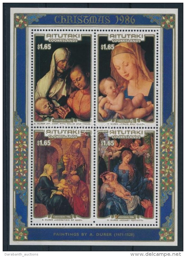 ** 1986 Karácsony, Dürer Festmények Blokk Mi 66 - Autres & Non Classés