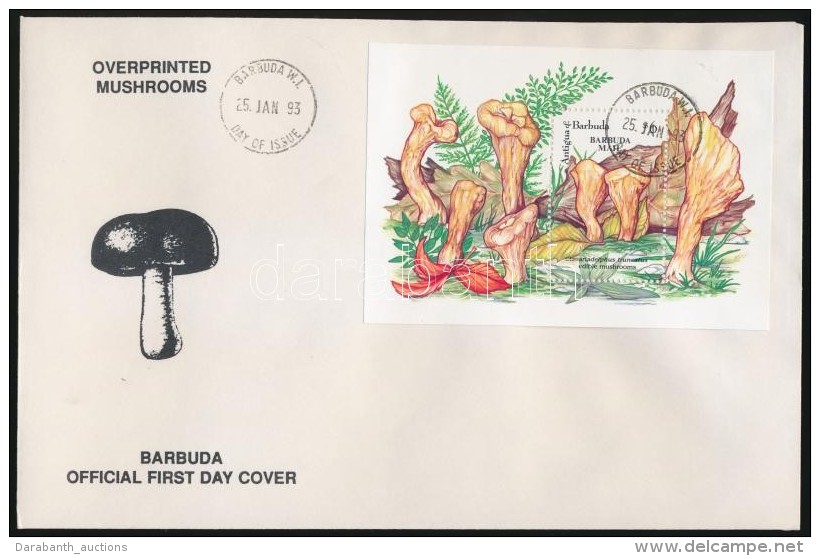 1993 Gomba ívszéli Sor Mi 1444-1451 + Blokksor Mi 201-202 3 Db FDC-n - Autres & Non Classés