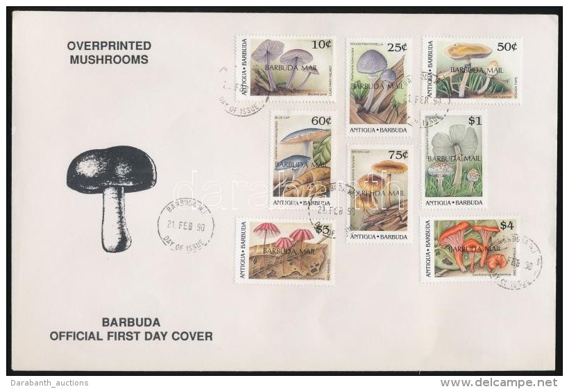 1990 Gomba ívszéli Sor Mi 1179-1186 + Blokk Mi 154-155 2 Db FDC-n - Autres & Non Classés