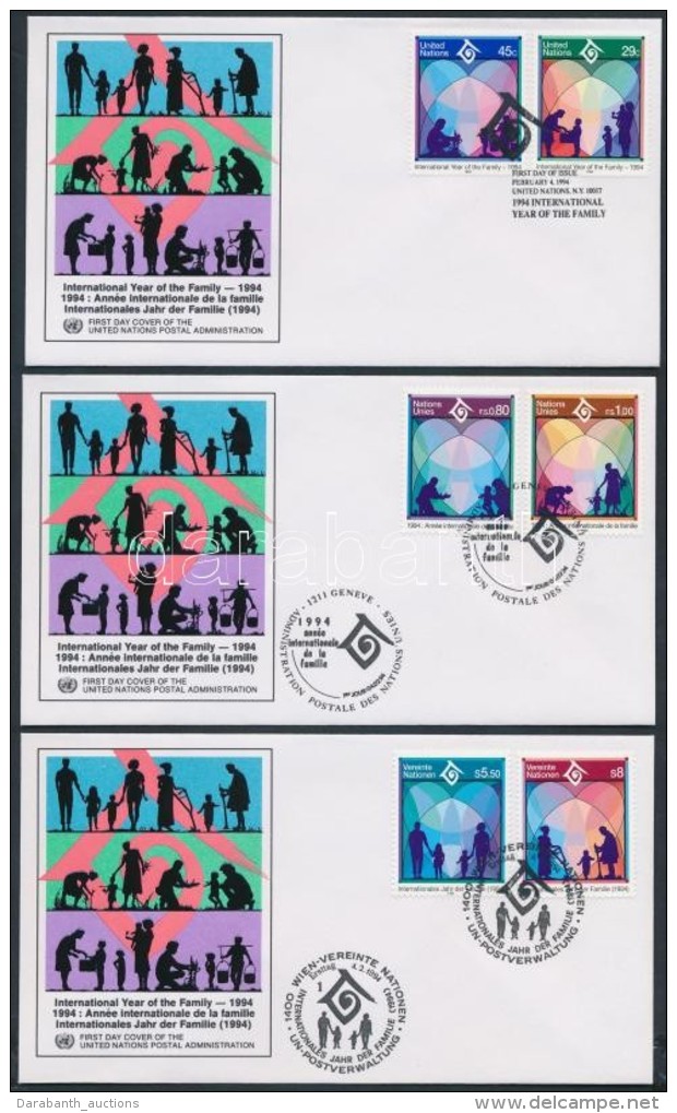 1994 Család éve Sorozat 3 Klf FDC - Autres & Non Classés