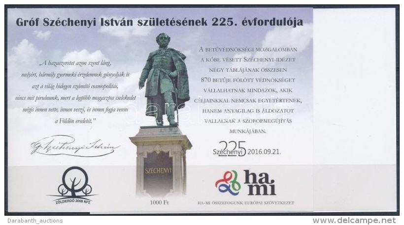 ** 2016 Széchenyi István Születésének 225. évfordulója Normál... - Altri & Non Classificati