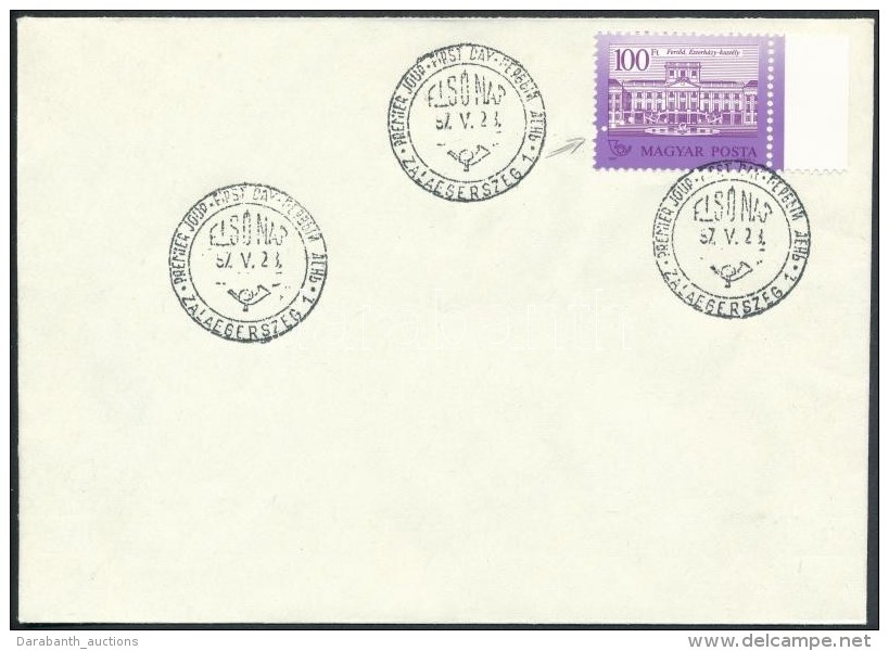 1987 Kastélyok 100Ft Elfogazott Bélyeg FDC-n - Autres & Non Classés